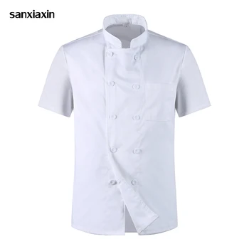 

sanxiaxin Unisex Chef Jacket Hotel Chef Uniform Sleeve Breathable Workwear coat Catering restaurant Kitchen Bakery chef clothes