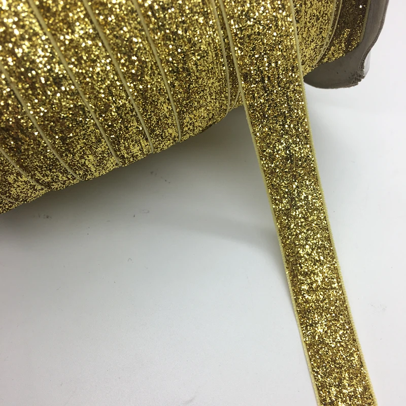 

3 yards/lot 3/4"(20mm)Wide Glitter Golden Velvet Ribbon Headband Clips Bow Wedding Decoration