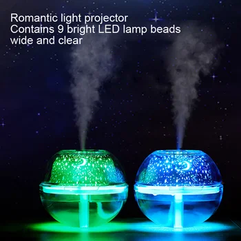 

EJOAI 500ml USB Crystal Night Lamp Projector Air Humidifier Aroma Diffuser Ultrasonic Mist Maker with LED night light for Home