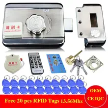 DC12V дверь и ворота система контроля доступа электронный интегрированный RFID дверной обод замок w/1000 пользователей RFID считыватель для внутренней связи