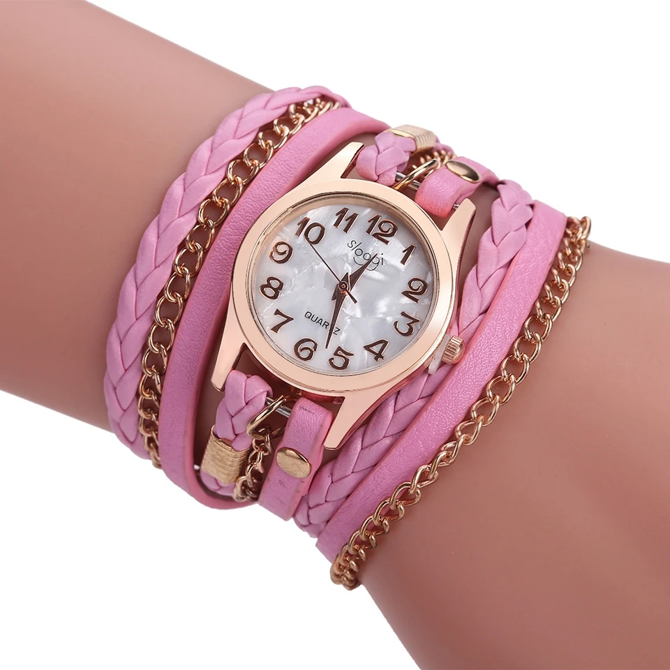 Модные брендовые часы-браслет для женщин ручной вязки кожаный ремешок наручные часы Женские Лидер продаж часы Relogio Feminino Ceasuri