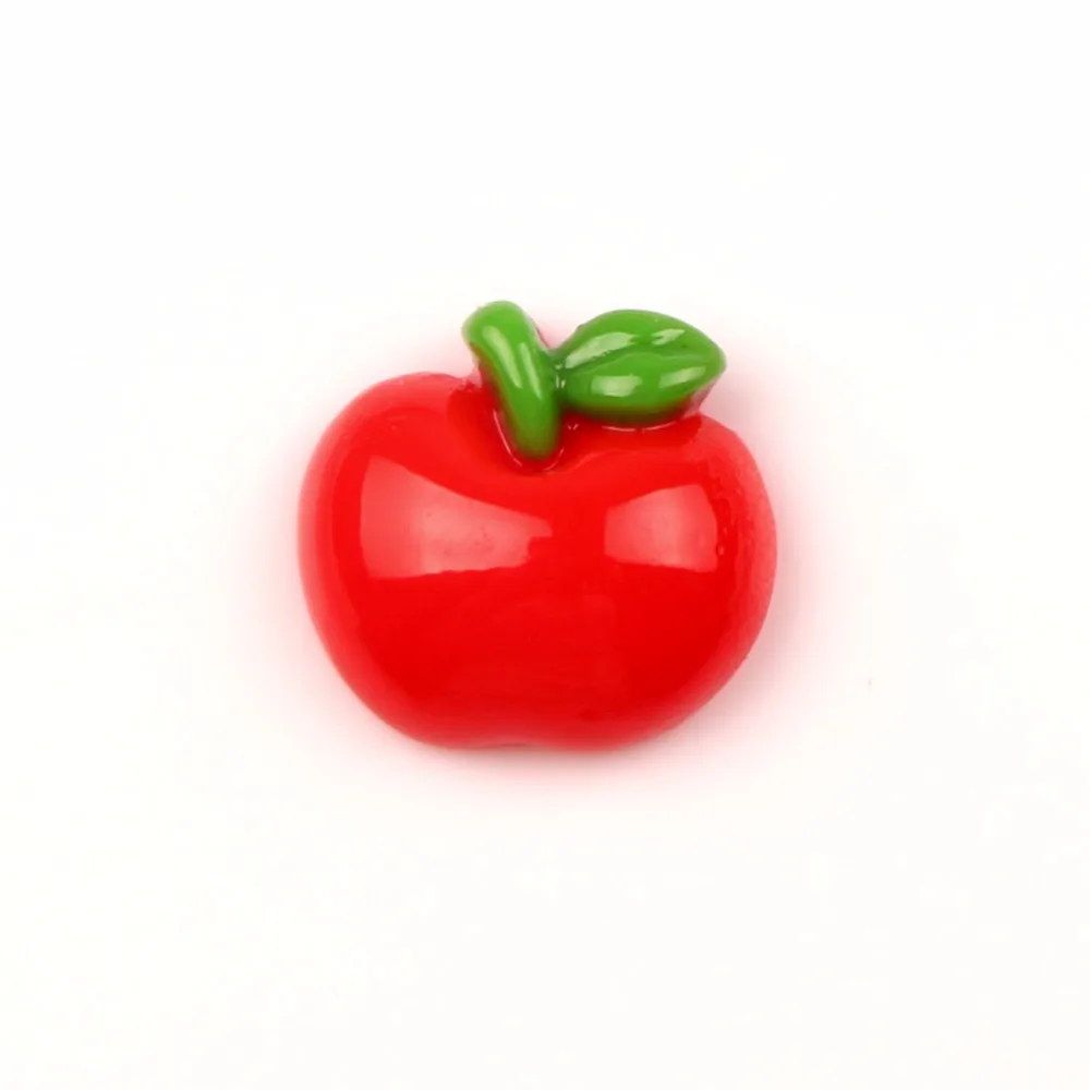 

30Pcs Red Resin Apple Decoration Crafts Kawaii Cute Flatback Cabochon Embellishments For Scrapbooking DIY Accessories