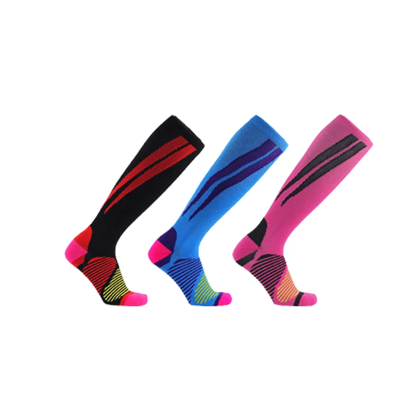 Компрессионные носки для женщин и мужчин-15-25 мм рт. ст. компрессионные чулки спортивные, беговые, медицинские, дорожные, беременность - Цвет: A-3 pairs