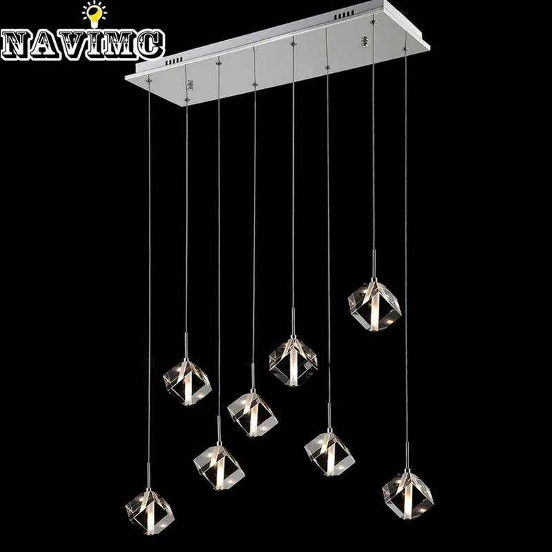 

Free shiping New Arrival 110-240V G4 bulbs 8 lights Crystal cube lamp lustres e pendentes home lighting