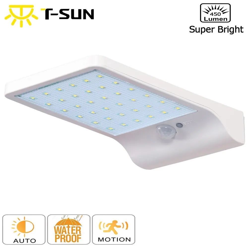 

T-SUN 36 LED Solar Light Outdoor Motion Sensor Security Light Wall Lamp Waterproof Solar Gutter Light for Garden Patio Walkway