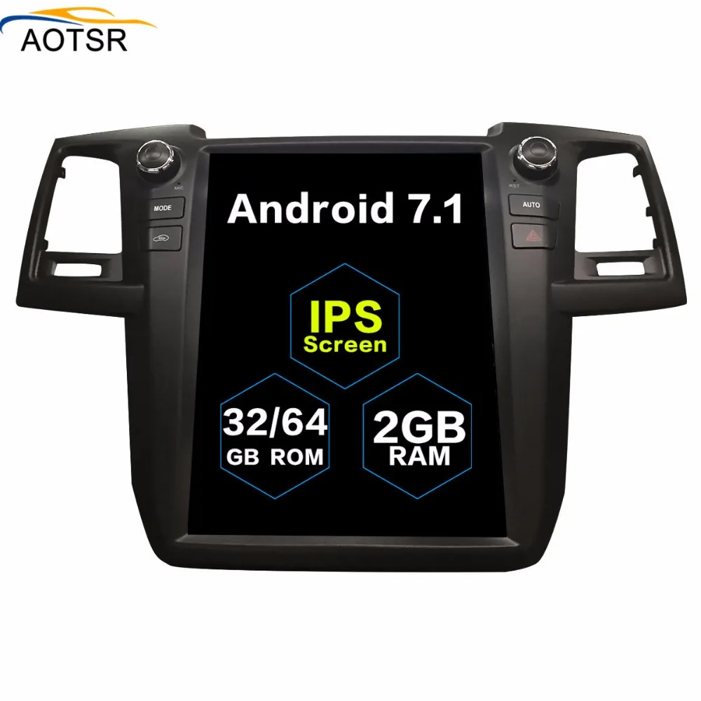 

Tesla vertical screen Android 7.1 for TOYOTA Fortuner/HILUX Revo 2005 - 2012 2013 2014 2015 Car DVD Player Navi GPS Radio stereo