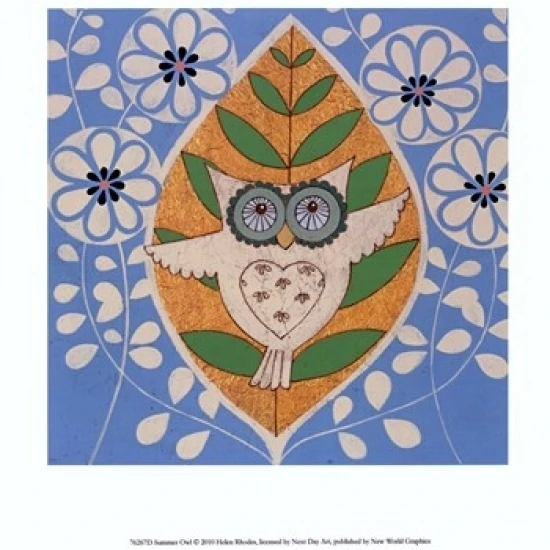 Summer Owl Poster Print by Helen Rhodes (10 x 13)