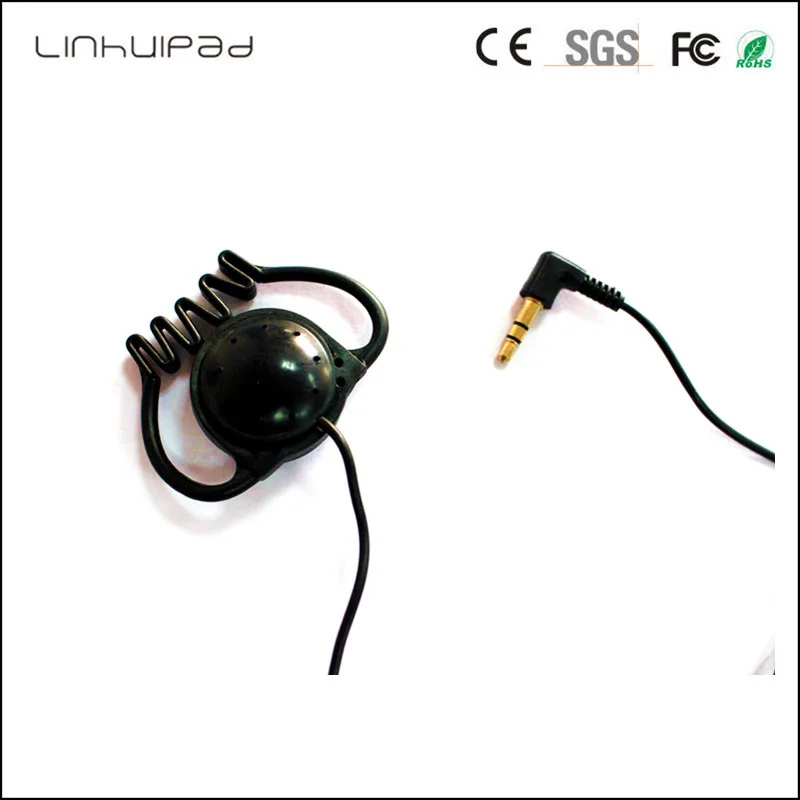 linhuipad 3.5mm stereo Hook Headphone Economical soft rubber ear Hook