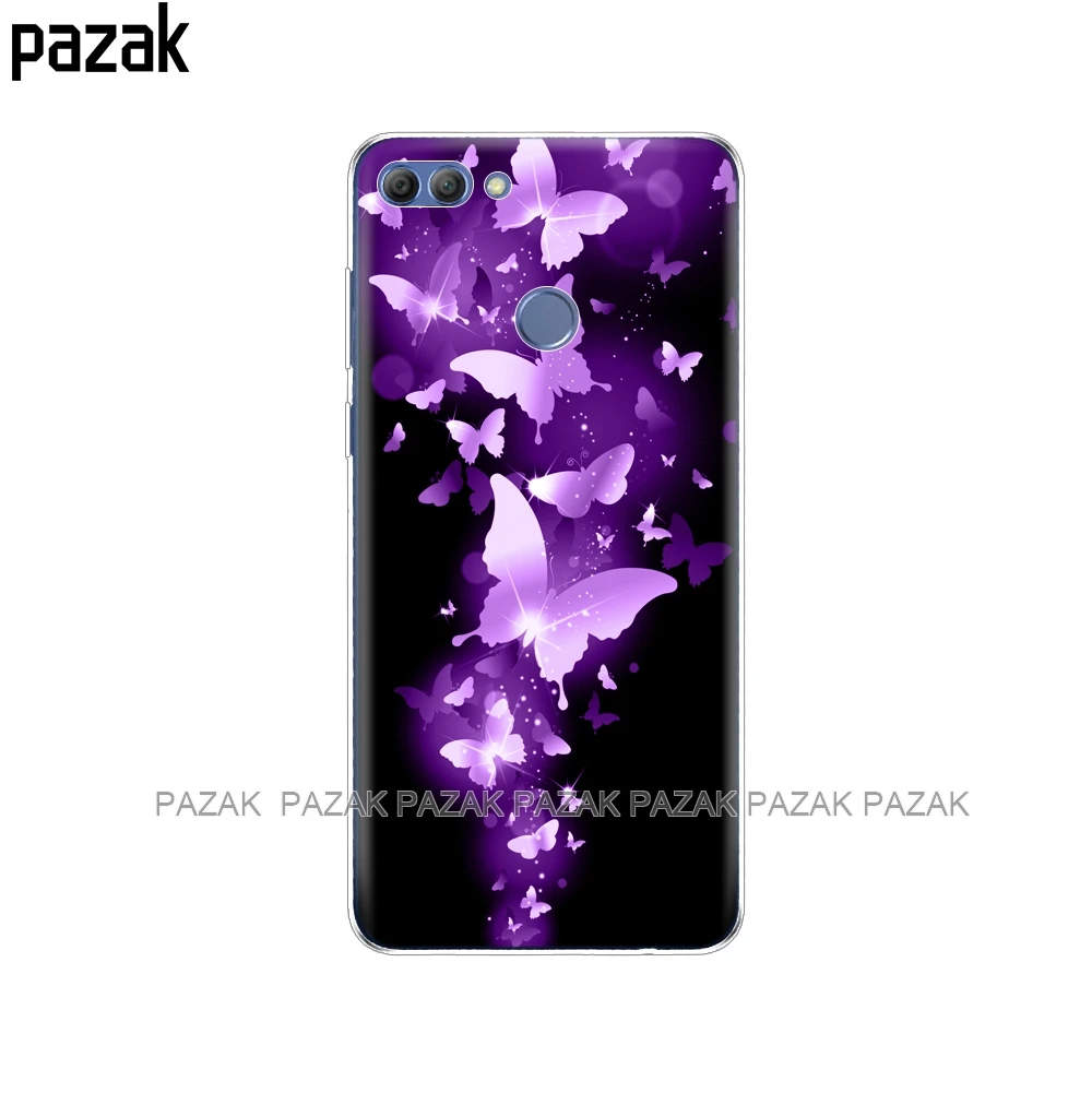 Силиконовый чехол для huawei P smart Enjoy 7 S, чехол из мягкого ТПУ на заднюю панель телефона 360, полностью защитный прозрачный чехол с принтом - Цвет: 61352