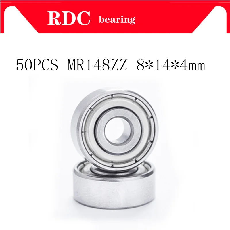 

50pcs/Lot ABEC-5 L-1480ZZ MR148ZZ MR148Z MR148-2Z MR148 ZZ 8x14x4 mm Metal seal Miniature High quality Deep Groove Ball Bearing