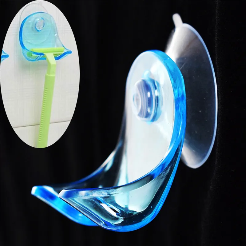 1 шт. Кристальный синий Пластик супер присоска бритва вешалка для Ванная комната держатель для бритвенного станка присоска электробритва