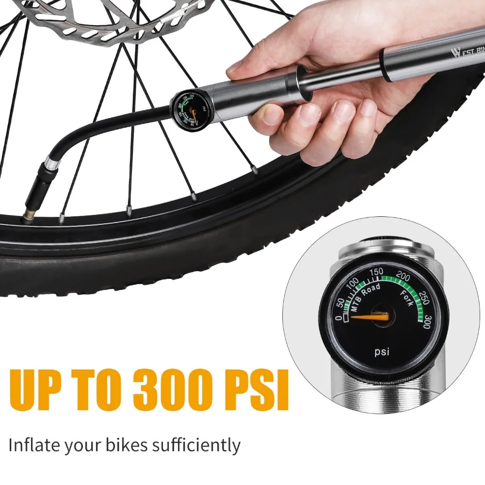 300psi MTB High-Pressure Bicycle//Bike Suspension Air Fork Shock Pump Fitting