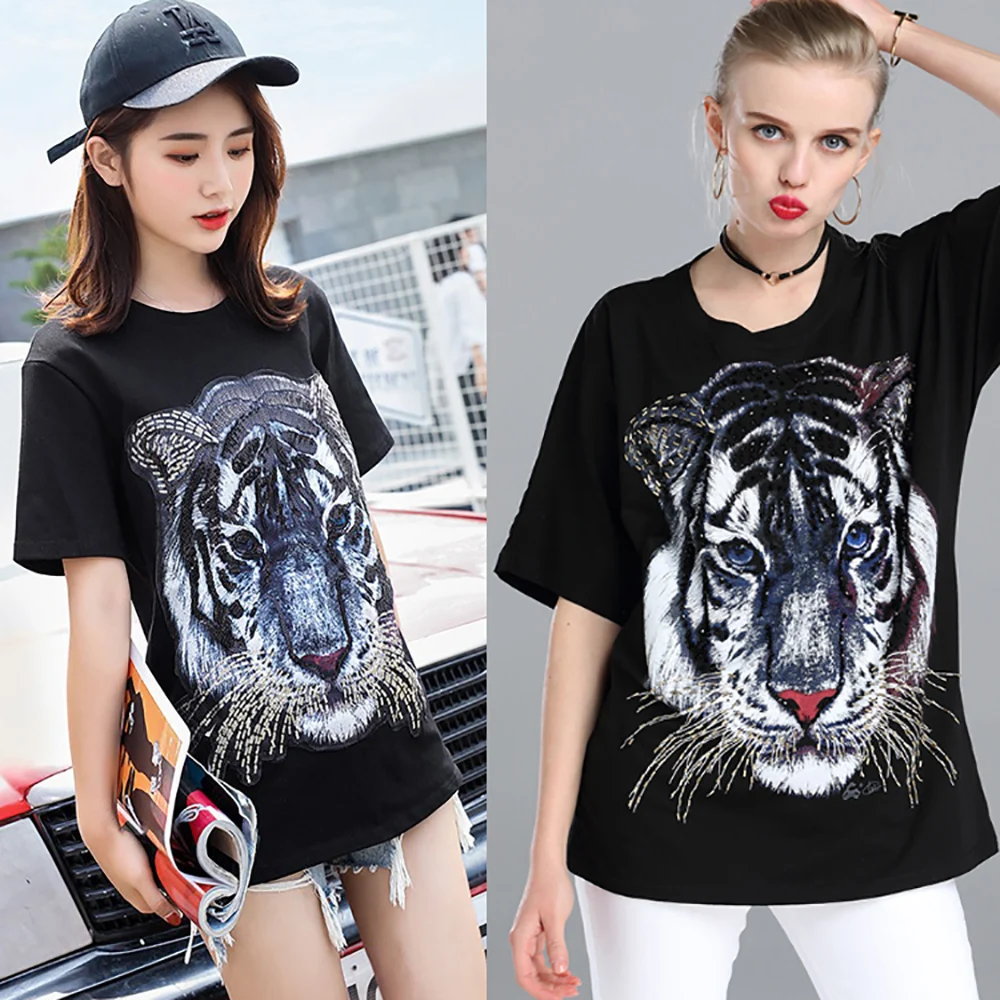 Oversized-fashion-beads-embroidered-sequins-patch-decals-for-clothing-accessories-tiger-head-Unicorn-applique