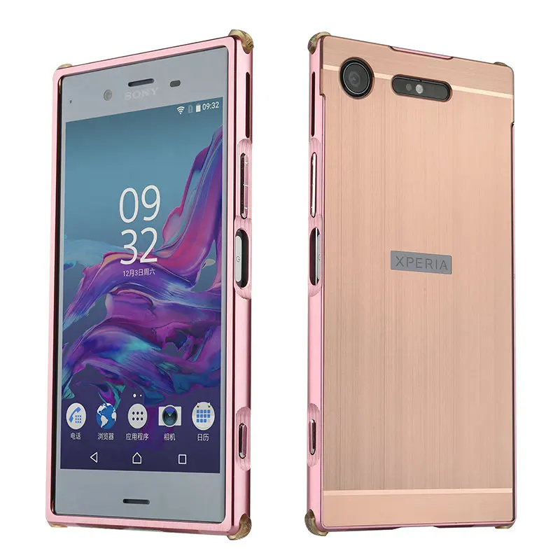 Роскошный Матовый металлический бампер с рамкой для Sony Xperia XZ1 Dual F8342 5," противоударный чехол для телефона, Capa - Цвет: Розовый