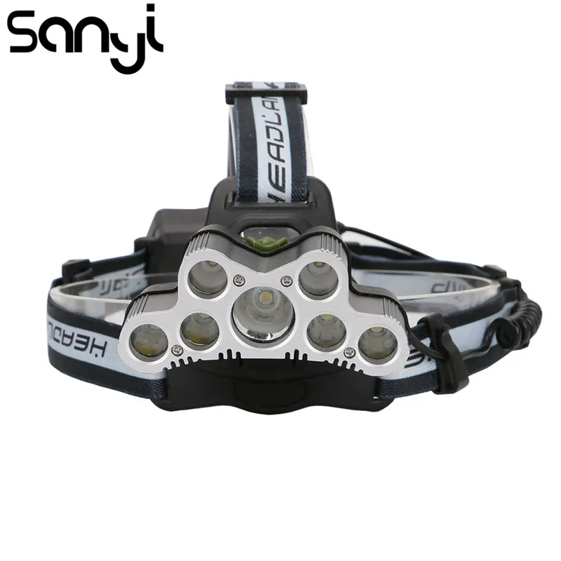 

Powerful 7 LED Headlamp USB Rechargeable Headlight Head Flashlight Torch Waterproof 18650 Battery Lanterna for Fishing Camping