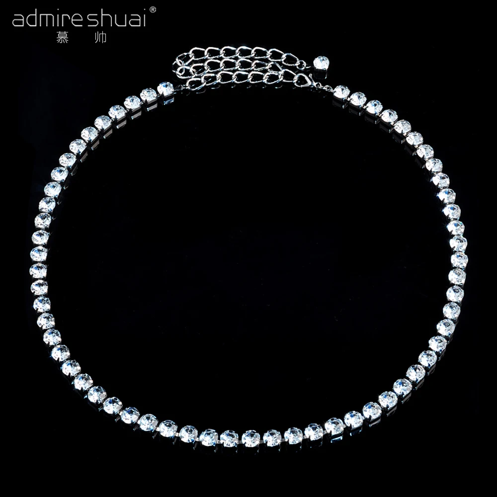 Luxury Rhinestone Chain Belt For Women Gold&Silver Plated Designer Belt