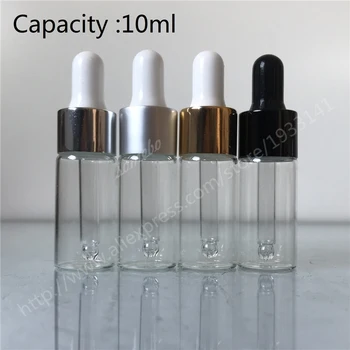 

500 x 10ml Empty Clear Glass Essential Oil Dropper Bottle, glass dropper bottle, 10cc Transparen Pipette Dropper Vial