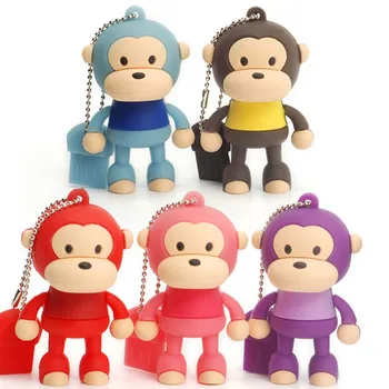 

LEIZHAN Cute USB flash drive 4GB 8GB 16GB 32GB U disk Funny thumb memory stick 64GB pen drive usb flash monkey jump drive