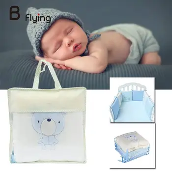 

Free Shipping 6pcs/set Comfortable Baby Crib Cotton Bumper Bed Protector Nursery Care Bedding Cartoon Bag Bear Cute Animals
