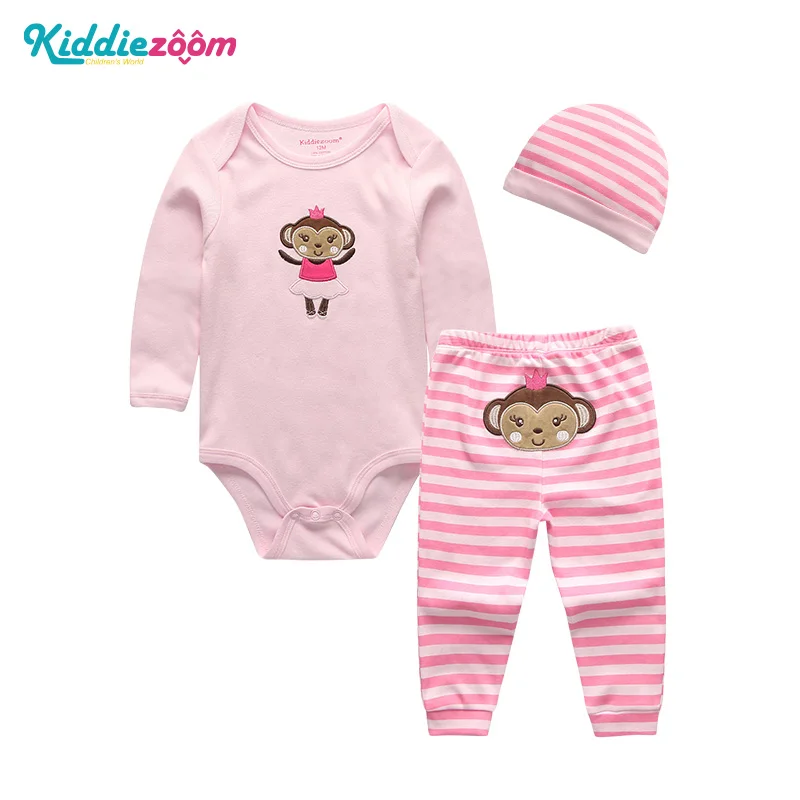 

High Quality Boys Jumpsuit Infant Newborn 0-12M Girls 100%Cotton Bodysuits Clothes 4Pcs/Sets Tops Ropa Bebe Suit Cute Clothing