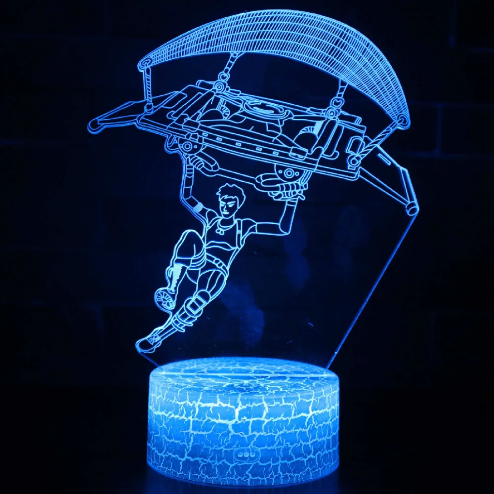 

SHINEHENG game Battle Game 3D Sleep Lamp Changeable Mood Parachute Bomb Protection Lamp Luminous Toys with 7 Color Lights
