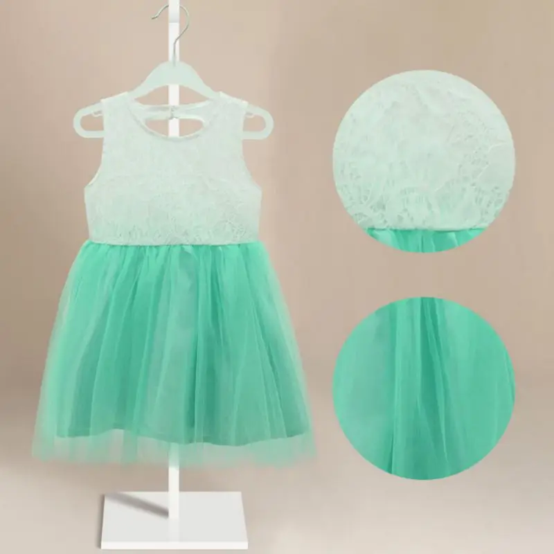 

Cute Kids Baby Princess Tulle Dress Sleeveless Lace Floral Tutu Dress Age 2-7T