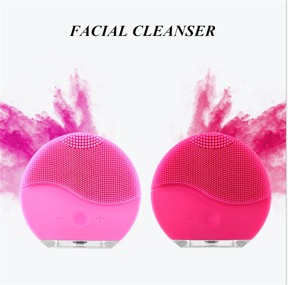 

New Upgrade Soft Brush Head Silica Gel Electric Facial Cleanser Devices USB Vibration Technology Charge Beauty Wash Face Tool