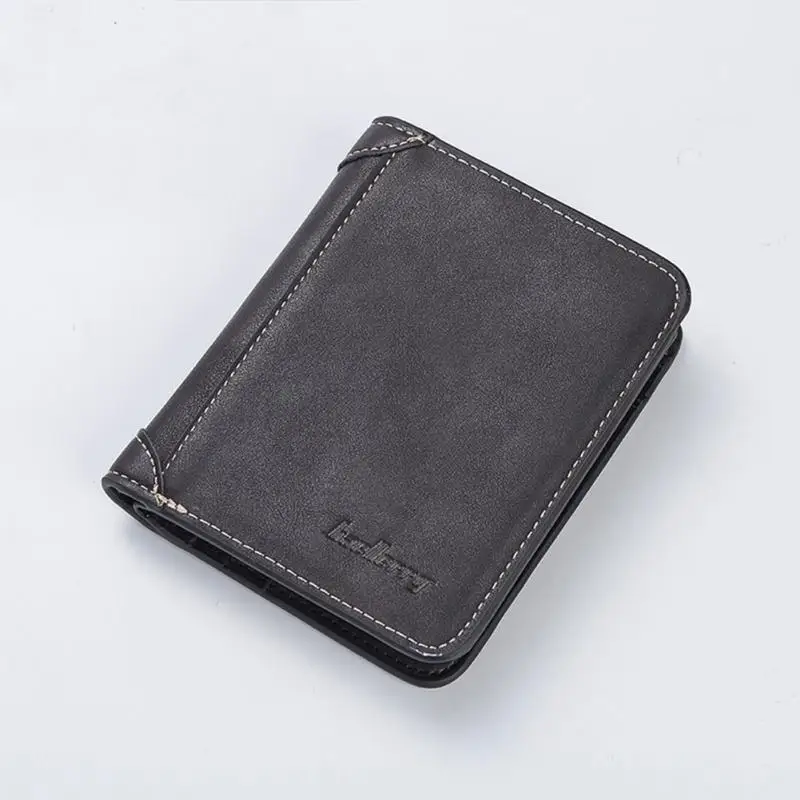 Baellerry Для мужчин ретро короткие бумажник многофункциональный большой Ёмкость из искусственной кожи горизонтальный вертикальный бумажник портмоне