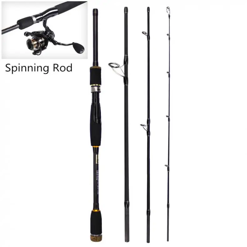 

2.1m/2.4m/2.7m 4 Section Carbon Fiber Lure Fishing Rod M Power Ultra Light Spinning Casting Fishing Pole