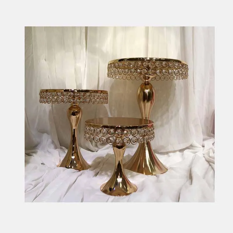 Золотая Хрустальная подставка для торта набор зеркал и металлической поверхности лица помадка кекс сладкий стол конфеты бар украшения стола
