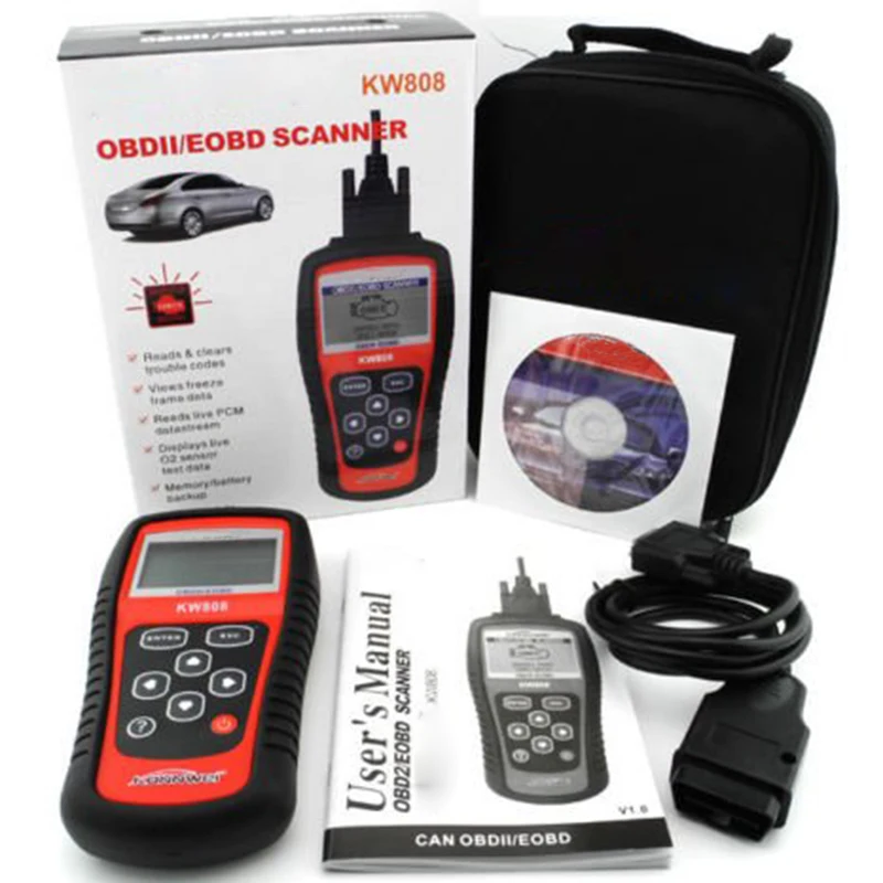 MS509 KW808 OBD2 OBDII сканер EOBD считыватель кода автомобиля тестер диагностический инструмент