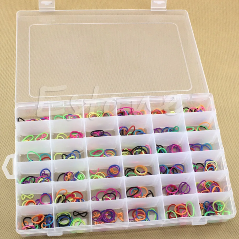 

36 Slot Plastic Jewelry Adjustable Box Craft Case Organizer Storage Beads Holder