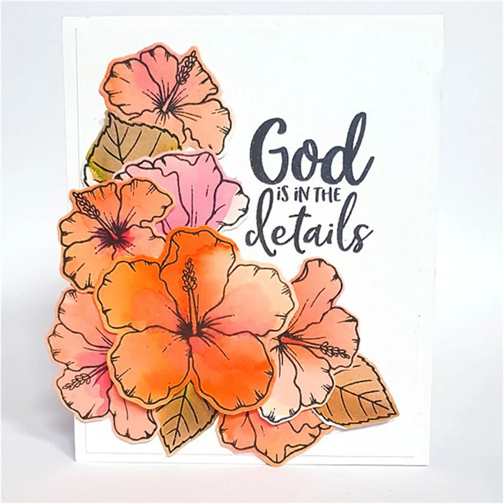

Flowers and leaves Clear Stamps Cutting Dies Set for DIY Scrapbooking/photo Album Decorative Craft Embossing Paper Card Decor