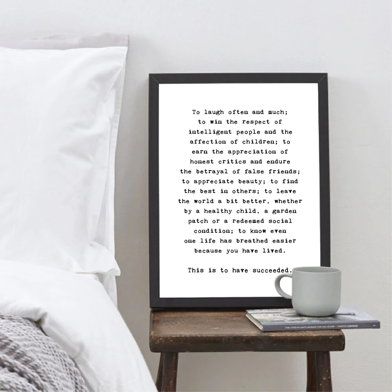 Emerson Success Quote Canvas Art Picture Home Decor