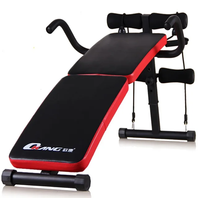 Cheap Indoor multifunctional foldable abdominal exerciser bench metal frame 4 levels Easy adjustment for height comfortable grips