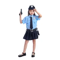 Милый маленький Полицейский для девочек, комбинезон униформа, детский крутой костюм на Хэллоуин