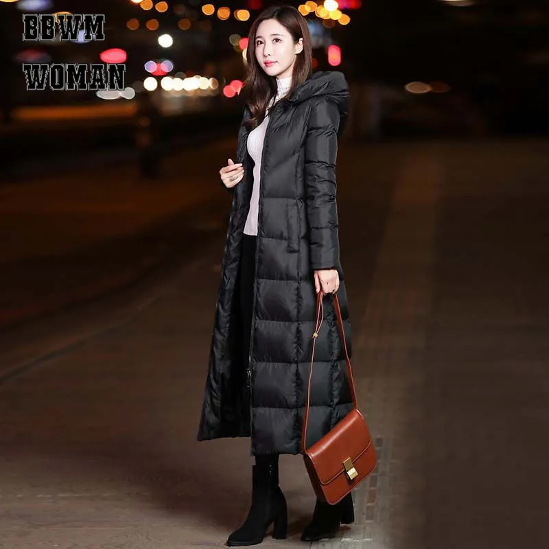 Black Winter Jacket Women Long Thick Warm Parka Coat Women Fashion Slim Hoodies Cotton Padded ZO854