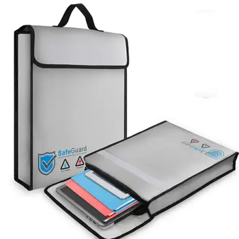 

28x38x8cm Fiberglass Fireproof Document Bag with shoulder strap Fire and Water Resistant Bag