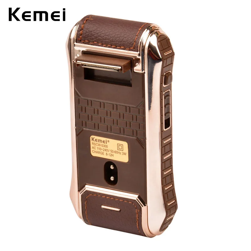 

Battery Operation KEMEI 2-in-1 Vintage Men Shaver 110-240V Reciprocating Single Blade Electric Razor Beard Trimmer Hair Shaving