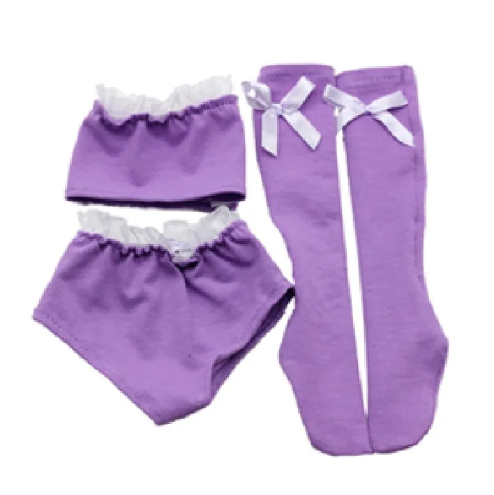 Фиолетовый Комплект кружевного нижнего белья для 1/3 BJD SD 60 см, куклы, трусики, чулки, бюстгальтер, трусы, кукольная одежда, аксессуары, наряды, игрушки - Цвет: Фиолетовый