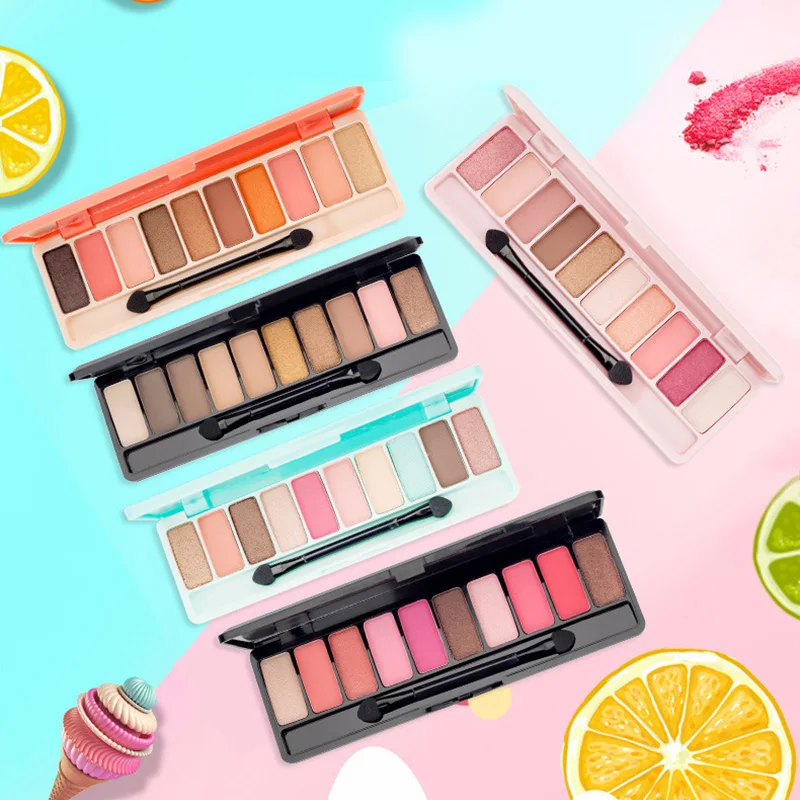 

Brand 10 Color Shimmer Matte Pressed Eye Shadow Palette Glitter Smooth Eyeshadow Makeup Kit Nude Natural Eye Shadow Powder