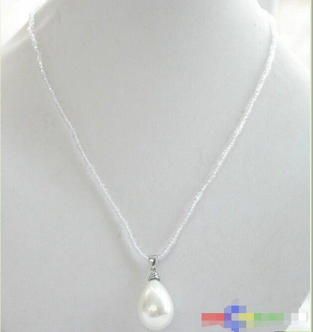 Горячая и p2428 20 мм белый капельного южного морские раковины жемчужное ожерелье подвеска@^ благородный стиль естественно прекрасно jewe- o1