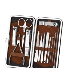 13 шт маникюр профессиональный инструмент педикюрные наборы Сталь Nail Clipper обрезки ножницами кутикулы полированная файл комплект