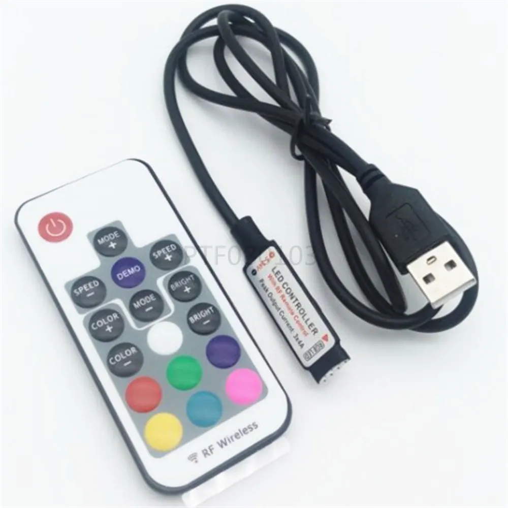 5 шт. DC5-24V USB, RGB LED Управление Лер с мини-17 клавиш rf Беспроводной Дистанционное управление для USB RGB Светодиодные ленты