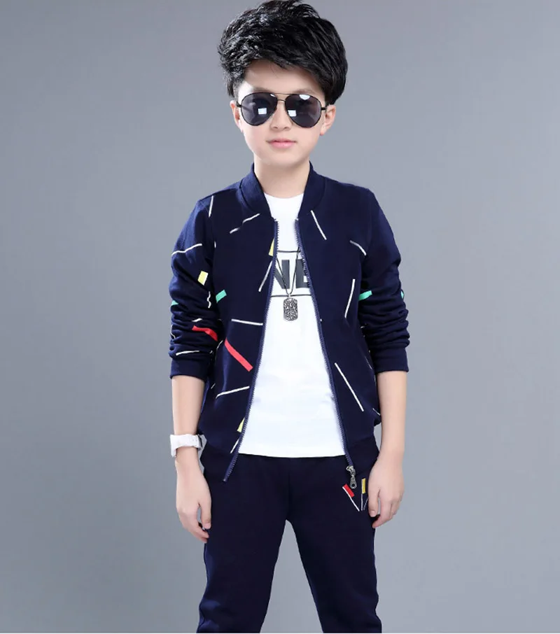 Boys Clothing Sets Spring Autumn Children Sport Suits Long Sleeve Boys Clothes 3 PCS Kids Tracksuit 4 6 8 10 11 12 13 Years