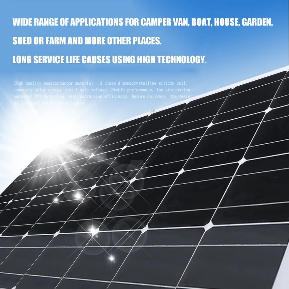 

(Ship From DE)5W Monocrystalline Flexible Solar Panel Module Outdoor Solar Charging Device Off Grid RV Solar Power System NEW