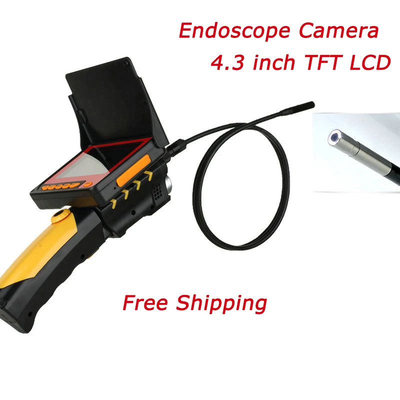 4x Zoom 6*LEDs 4.3" LCD Digital Borescope Endoscope HD 1280*720 8.2 mm Probe Snake Scope Inspection Wire Camera