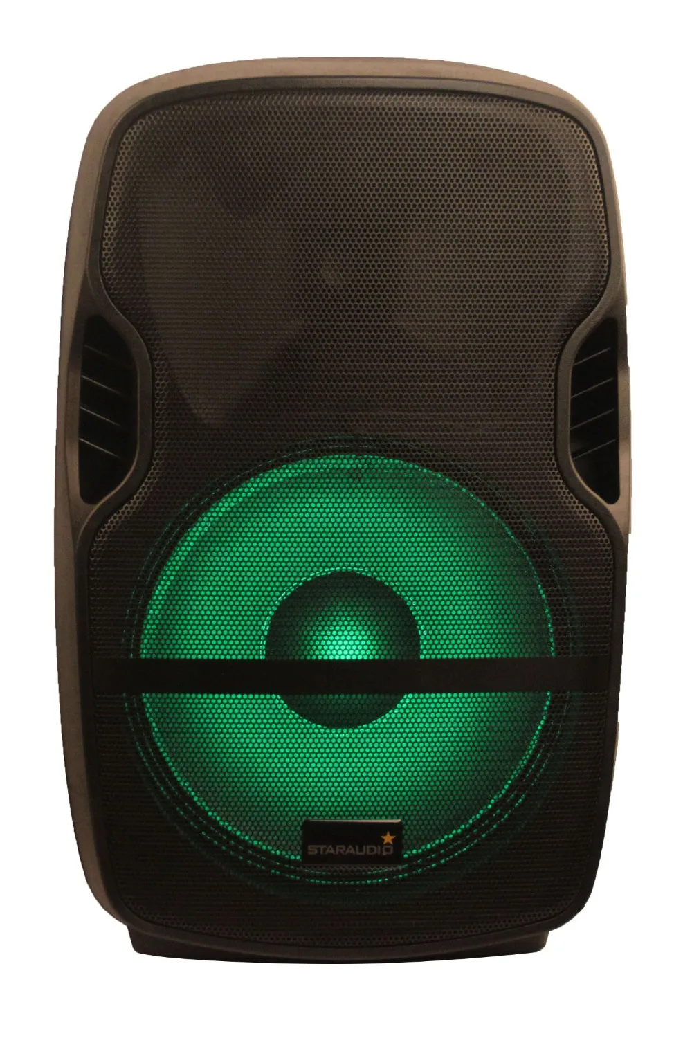 rgb led lighting  15inch 2000w  dj pa powered disco stage party dj pa speakers with cables speaker stands wire mic