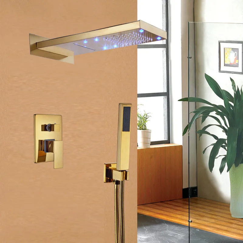 Buy Gold Polished Rainfall and Waterfall Shower Head