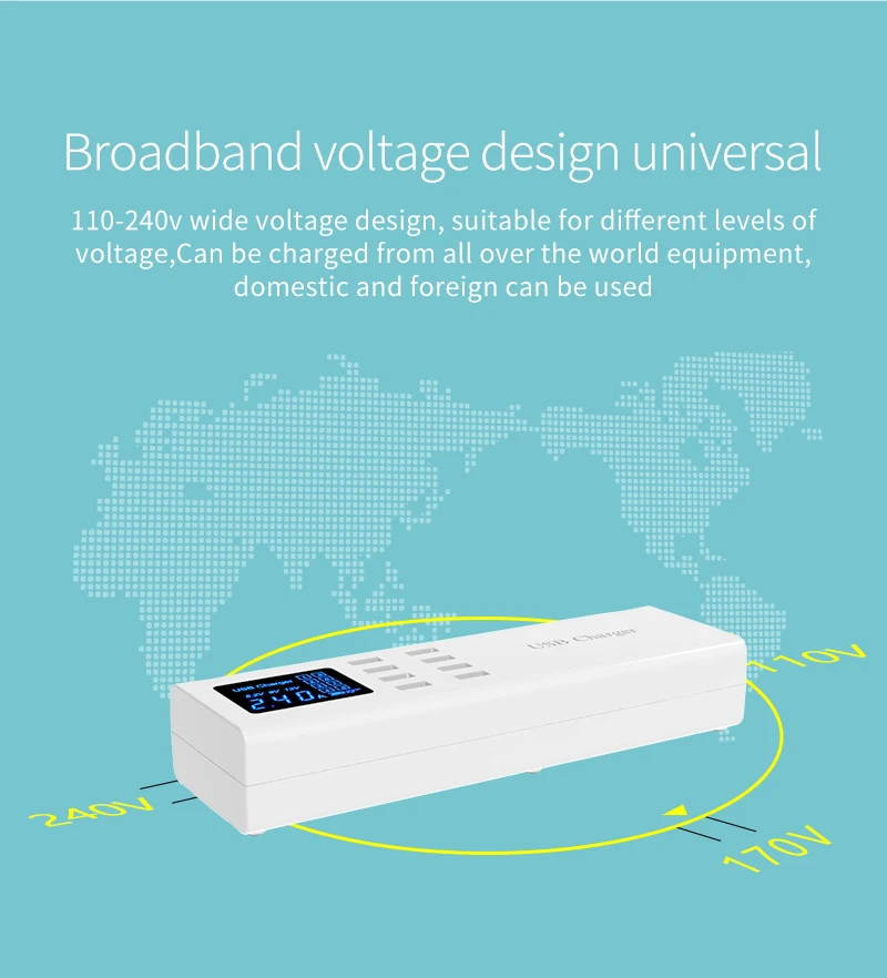 Smart 8 Ports USB Charger Station Led Display Wall Charger Power Adapter (12)
